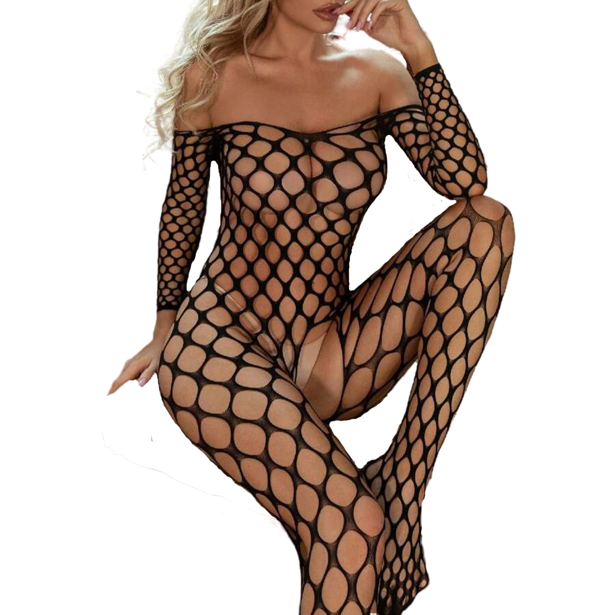 Bodystocking Fishnet - 女性のための股間のない網タイツのボディ,セクシーなランジェリー,透かし彫りのボディストッキング,メッシュの下着,エロティックな服,タイト,裸の肩