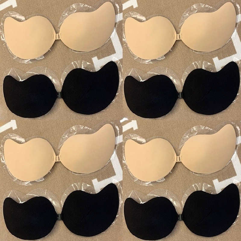Silicone Bra Adhesive - 1/2 ペアプッシュアップ目に見えないブラジャーストラップレスバックレスブラジャー女性のためのウェディングパーティー粘着セクシーなブラジャーシームレス乳首カバーステッカー