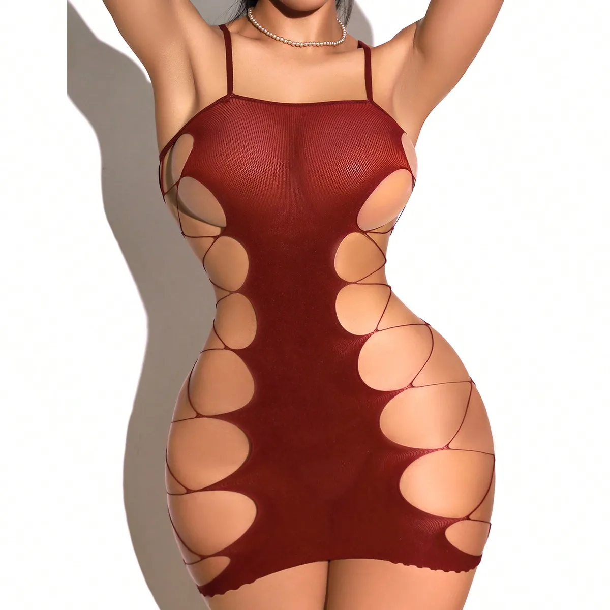 Bodystocking Fishnet - 新しいファッションレディースボディストッキング Tinghs ランジェリーフィッシュネットドレスメッシュベビードールカットアウトボディスーツシュミーズエキゾチックアパレルコスチューム
