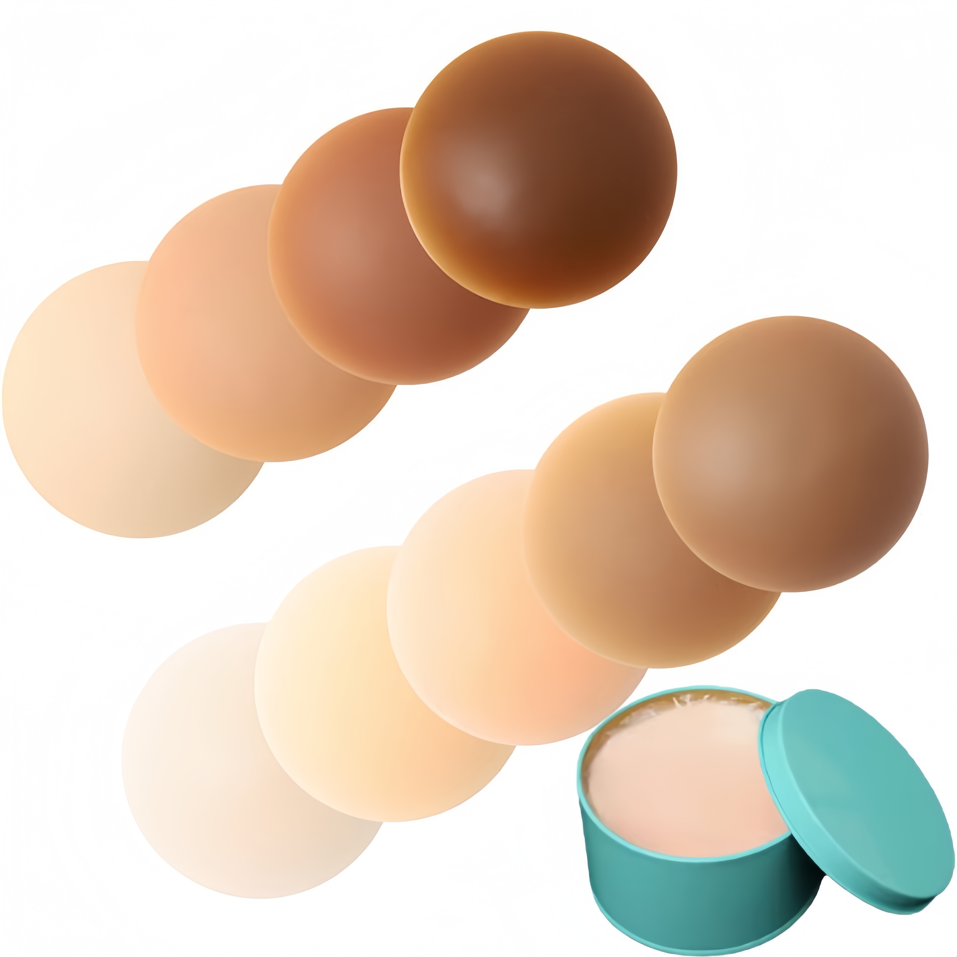 Silicone Bra Adhesive - 再利用可能なシリコン粘着ニップルカバー、見えないブラパッド、ニップルシール、バストテープ、女性用乳首シール、ニップレスカバーアップ