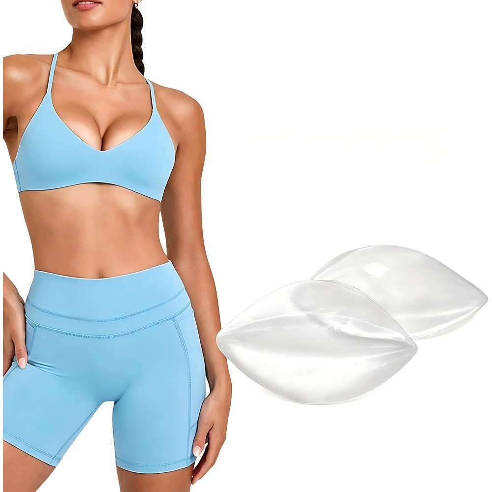 Push Up Bra Padded - 粘着式シリコンブラパッド - 取り外し可能なプッシュアップパッドでバストアップ＆シェイプアップ効果 | ブラジャー、ビキニ用のチキンカツレツ