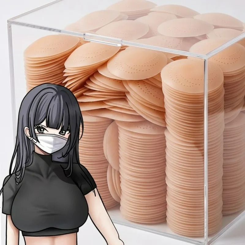 Silicone Bra Adhesive - 2/10 個通気性のある乳首カバー汗に強いシリコーン超薄型シームレス粘着胸ステッカー再利用可能な目に見えないブラパッド