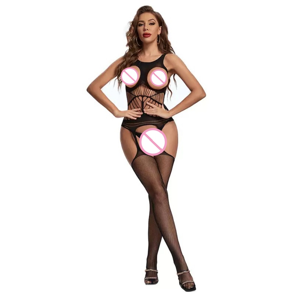 Lace Teddy Lingerie - セクシーなレースランジェリー、女性用透明キャットスーツ、オープンクロッチボディストッキング、セックス用スリング、ホルターネック、バックレス、テディ、ボディスーツ