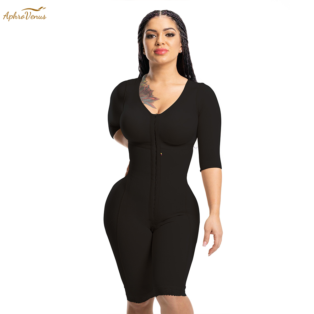 Shapewear Bodysuit Firm - Fajas colombianas-サスペンダー,長袖,高圧縮,バスト付き全身シェイパー