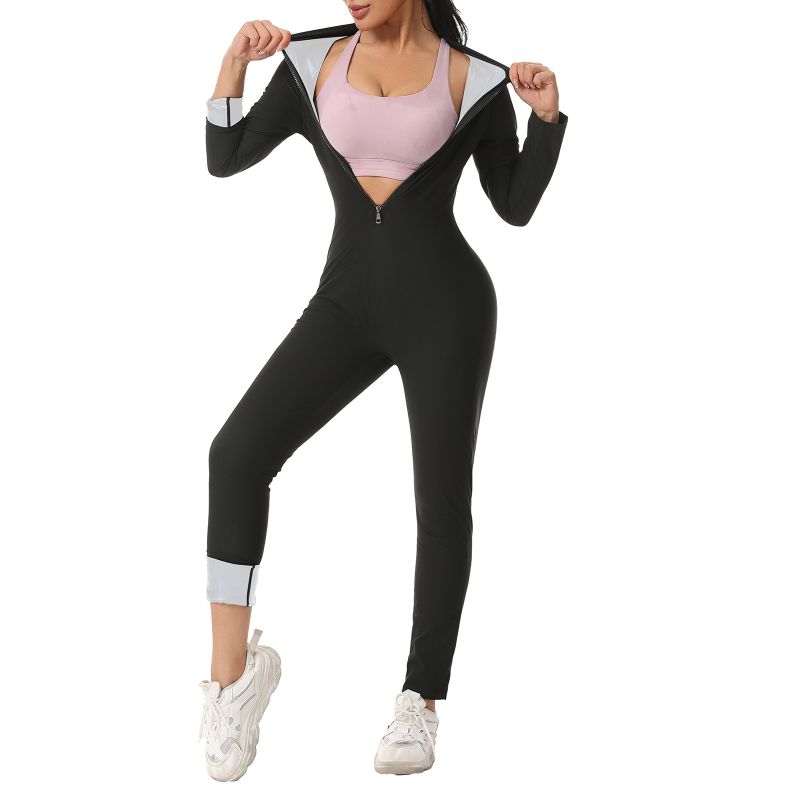 Shapewear Bodysuit Firm - 女性用ホットサーマル脂肪燃焼シェイパーサウナスーツボディスーツスリミングウエストトレーナーレギンストリマーコルセットスウェットジャンプスーツ
