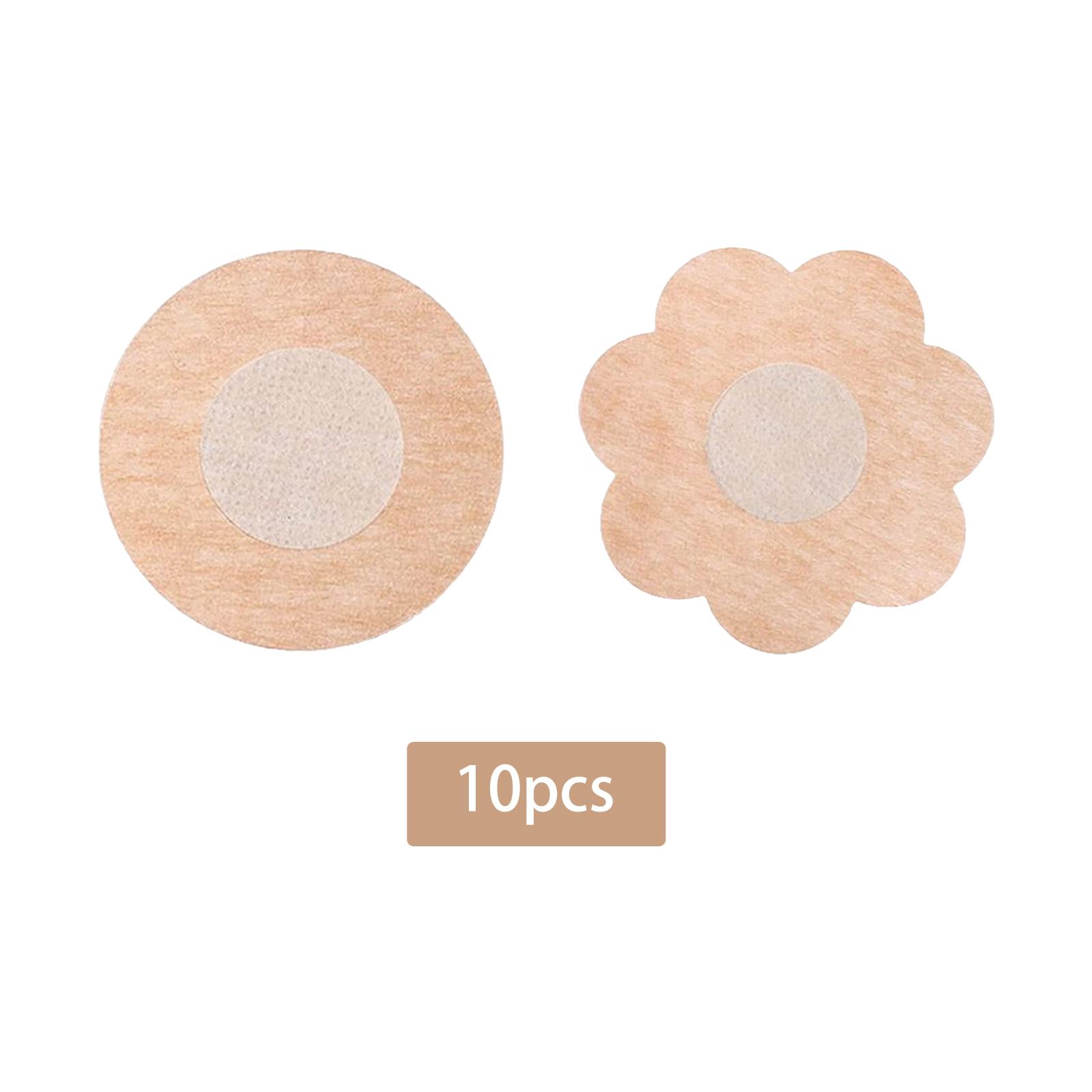 Nipple Cover Pasties - 10枚入り 胸用パッチ 花型 目に見えない バックレス使い捨て 不織布