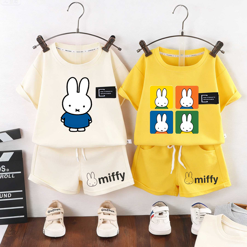 Boyshort Underwear - ミッフィーウサギキッズ半袖Tシャツカジュアルパンツ男の子女の子コットンTシャツキュートショーツセット面白いミームサマー服ギフト2026