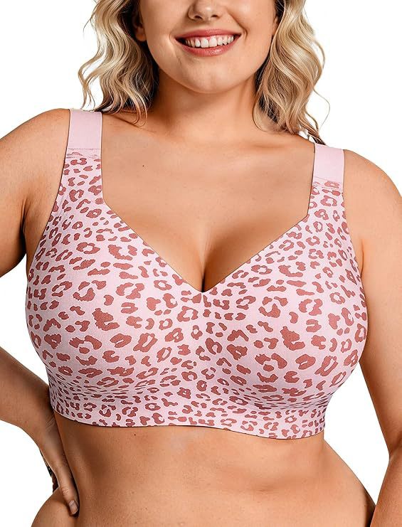 Push Up Bra Padded - プラスサイズ ワイヤレス ジェリーブラ レディース サポート力のあるシームレス フルカバー