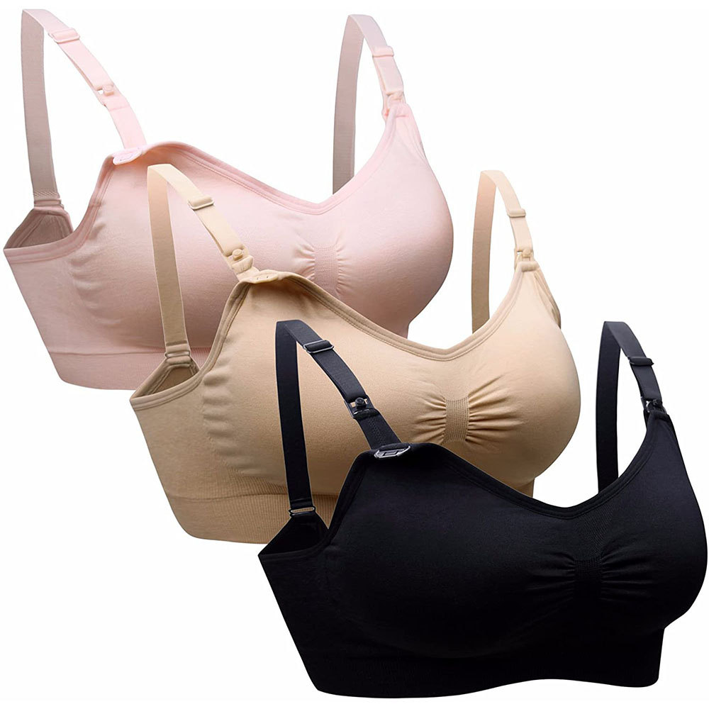 Nursing Bra Sleep - ワイヤレス授乳服 コットン製授乳ブラ 妊婦用 妊娠中 睡眠用下着 授乳ブラジャー