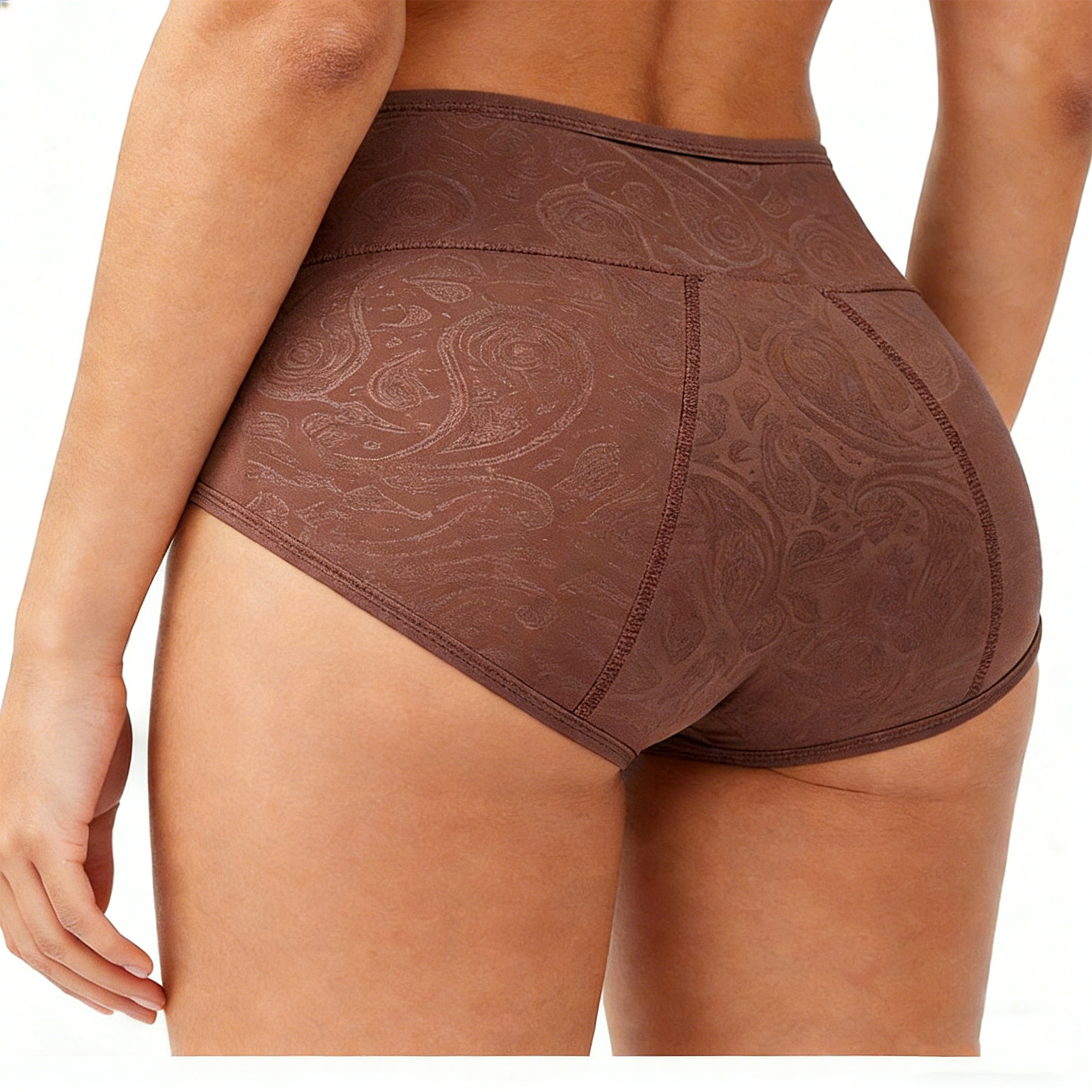 Boyshort Underwear - ハイウエスト女性用生理用ショーツ 通気性 防漏 プラスサイズ 生理用下着 ジャカード