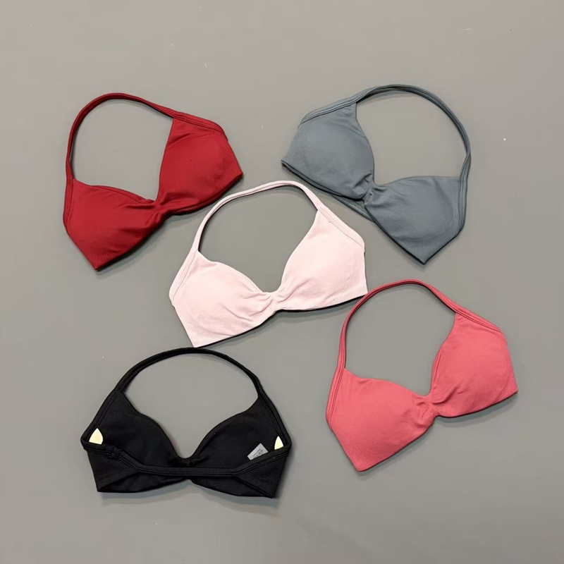Sports Bra High Impact - 女性用ホルタースポーツブラ Vネックパッド入りヨガブラ 取り外し可能なカップ バターのように柔らかいシームレスワークアウトジムフィットネスアクティブウェアトップ