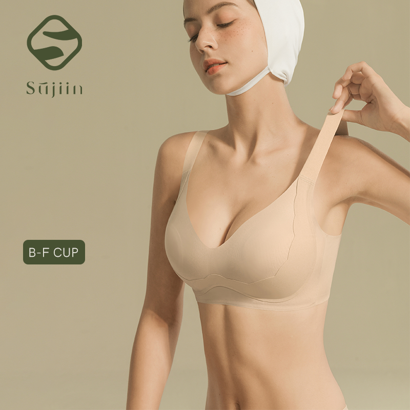 Bralette Wireless Soft - Sujiin-女性用ワイヤレス腕立て伏せブラ,大きいサイズ,たるみ防止,快適,通気性,柔らかいサポート,巨乳,mx219a