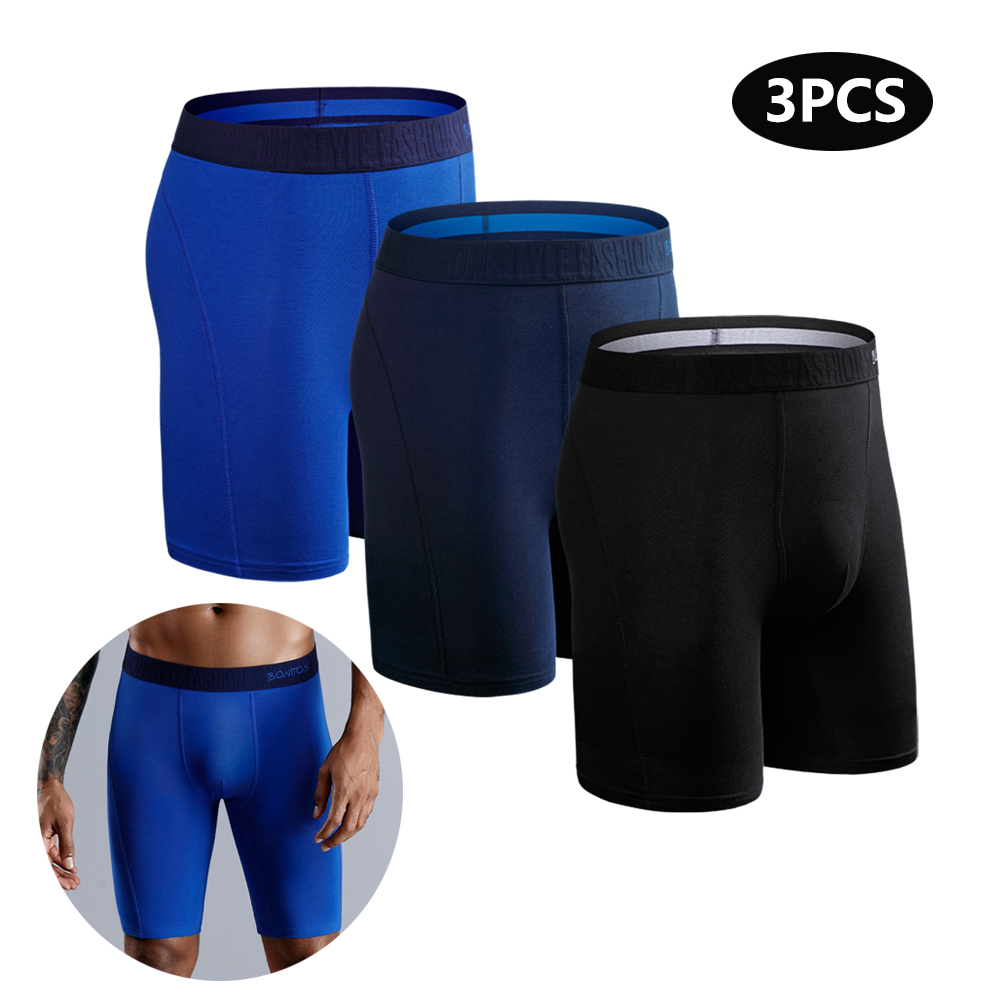 Boyshort Underwear - 男性用ロングコットンボクサーパンツ,セクシーな下着,家族用,新しいショーツ,3ユニット