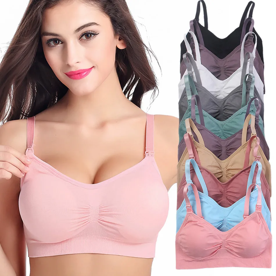 Nursing Bra Sleep - 通気性のあるマタニティブラ、快適な授乳用ナイトブラ、女性用ワイヤレスシームレス授乳下着