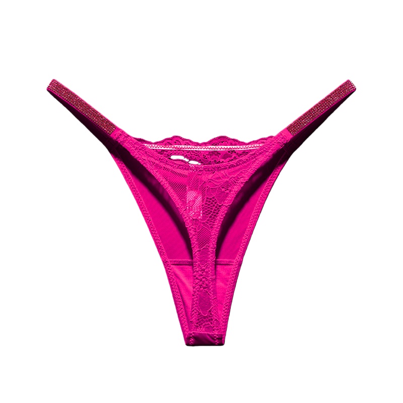 Seamless Underwear Women - ラインストーンレースセクシーガールズ女性用パンティー シームレス下着 Gストリング レター透明Tバック 女性用ローライズレディースブリーフ