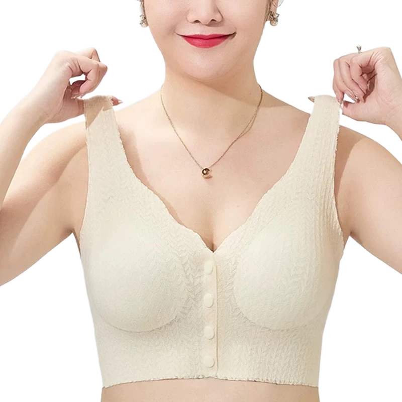 Nursing Bra Sleep - セクシーなレース KUCLUT カップ女性の下着ワイヤーなし小胸用プッシュアップフロントボタン授乳ブラジャー睡眠スポーツベスト