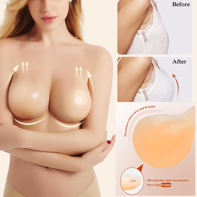 1/2 ペア女性粘着ブラジャープッシュアップ粘着バックレスス - Strapless Bra Backless のレビューと価格