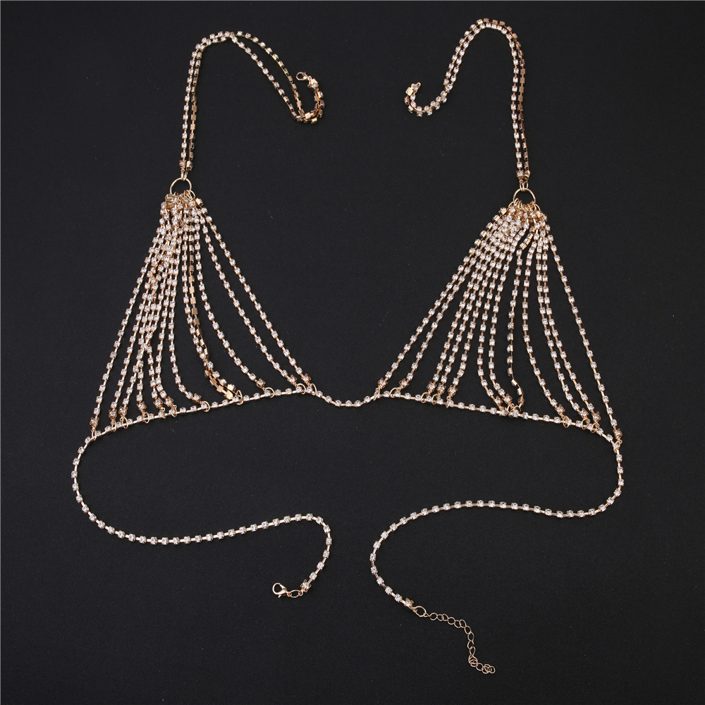 女性のための豪華なラインストーンビキニ,チェーンハーネス,セ - Thong Bikini Women のレビューと価格