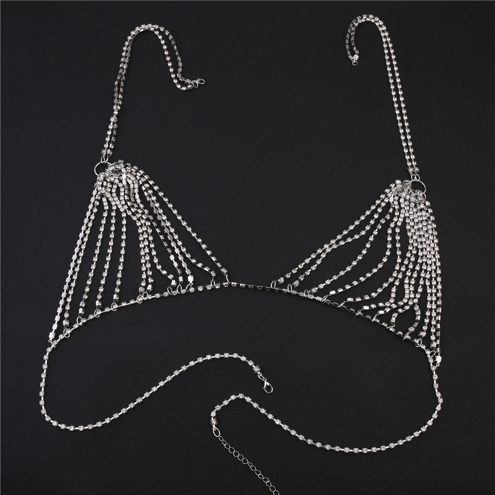 女性のための豪華なラインストーンビキニ,チェーンハーネス,セ - Thong Bikini Women のレビューと価格