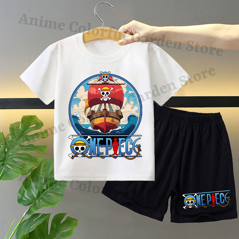 ワンピース 2 個半袖ショーツセット子供のためのアニメ漫画か - Boyshort Underwear のレビューと価格
