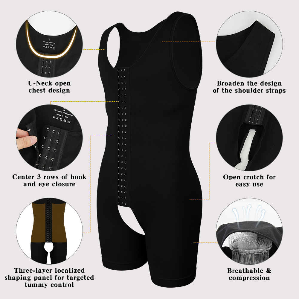 メンズコンプレッションシェイプウェア、お腹引き締めフルボディ - Shapewear Bodysuit Firm のレビューと価格