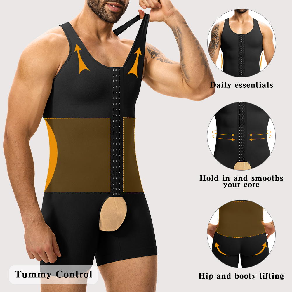 メンズコンプレッションシェイプウェア、お腹引き締めフルボディ - Shapewear Bodysuit Firm のレビューと価格