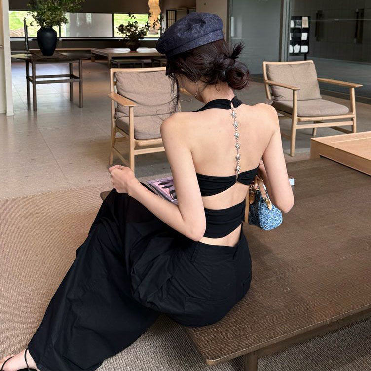 セクシーなストラップレスバックレスベスト女性夏スターチェーン - Strapless Bra Backless のレビューと価格