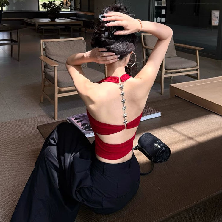 セクシーなストラップレスバックレスベスト女性夏スターチェーン - Strapless Bra Backless のレビューと価格