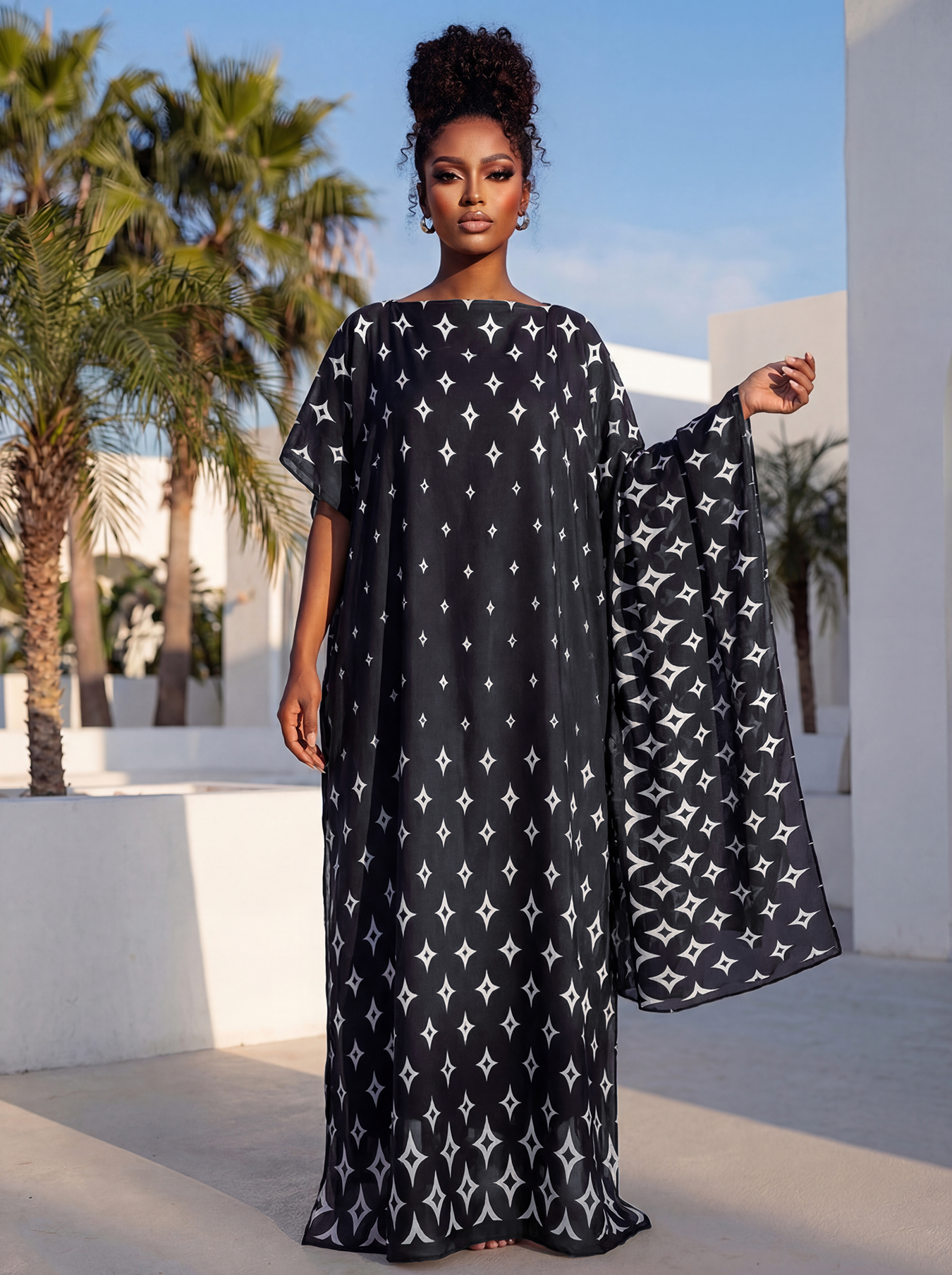 新スタイル ロング丈 ゆったり シルク混 ビーチカバーアップ - Robe Silk Women のレビューと価格