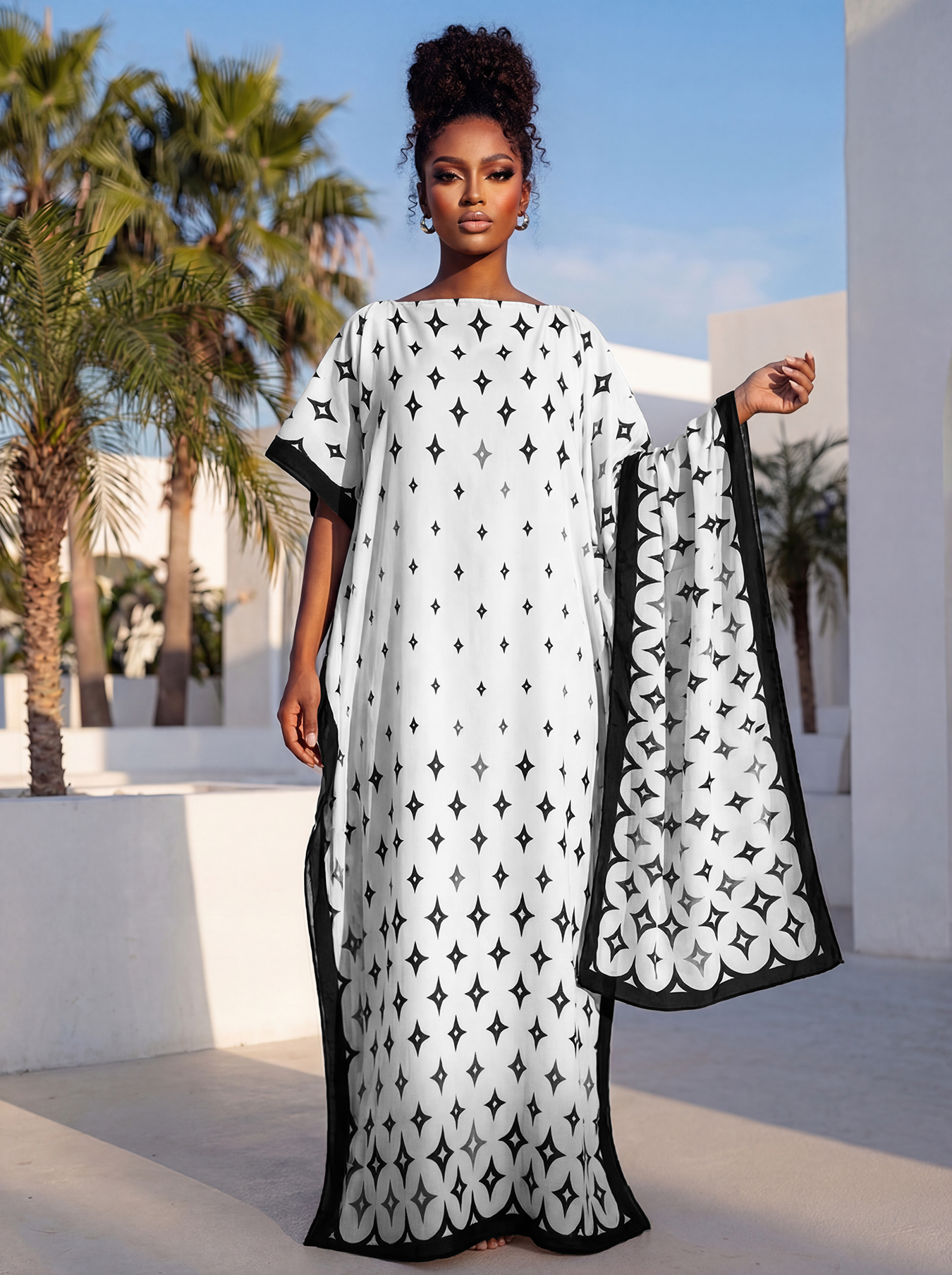 新スタイル ロング丈 ゆったり シルク混 ビーチカバーアップ - Robe Silk Women のレビューと価格