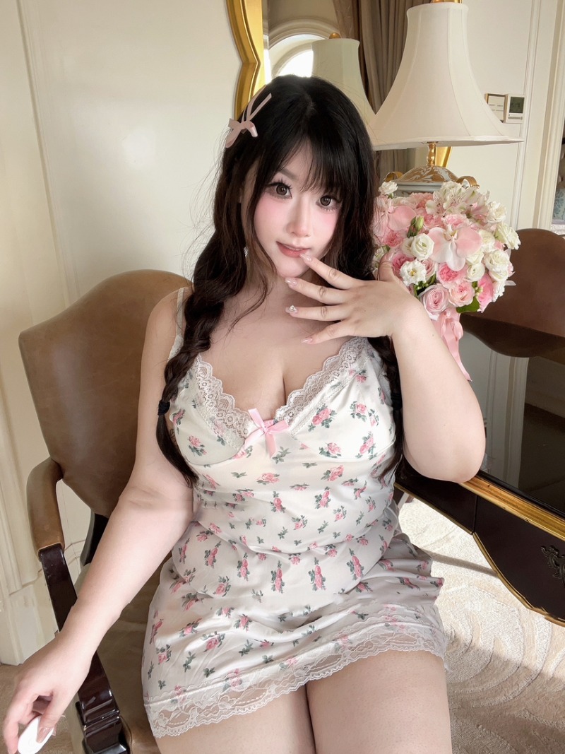 女性のためのセクシーなノースリーブのレースのナイトドレス,花 - Babydoll Chemise Night のレビューと価格