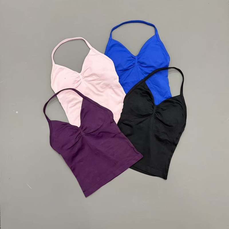 ジム女性用スポーツタンクトップ シームレス ホルターストラッ - Sports Bra High Impact のレビューと価格