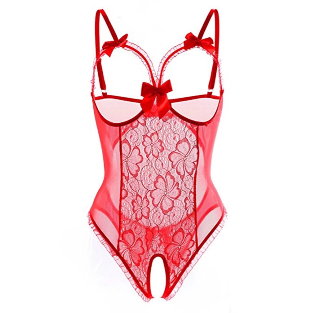 女性用セクシーオープンブラストラップランジェリーレースナイト - Babydoll Chemise Night のレビューと価格