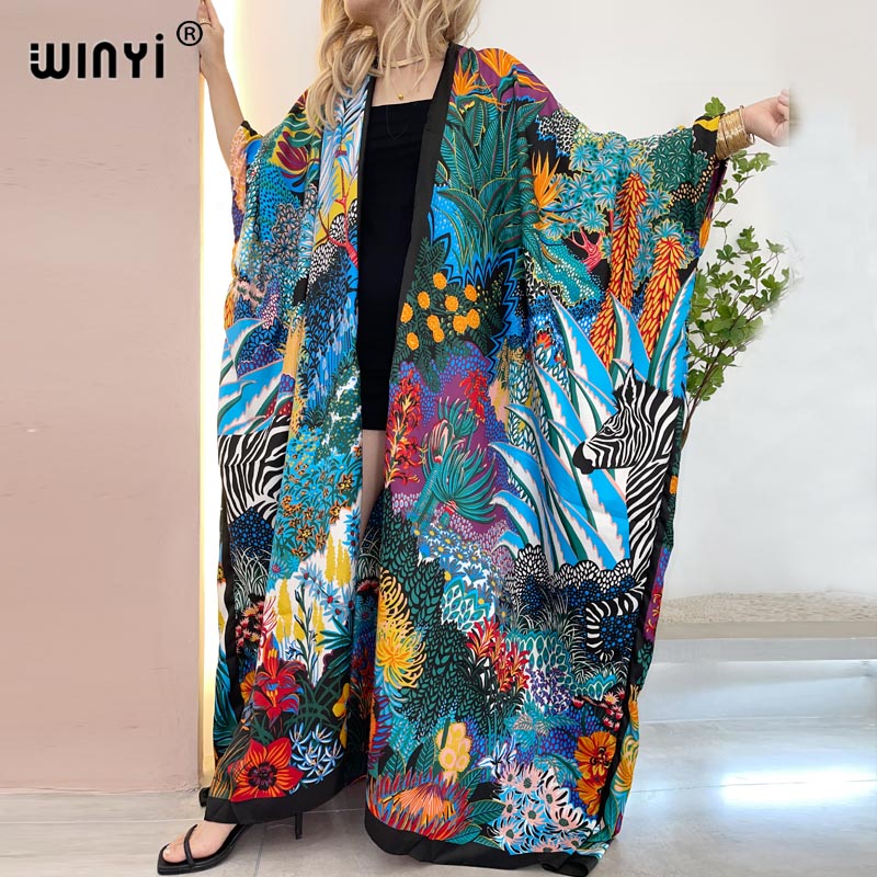 Winyiアフリカ中東着物女性カーディガンステッチ着物カクテ - Robe Silk Women のレビューと価格
