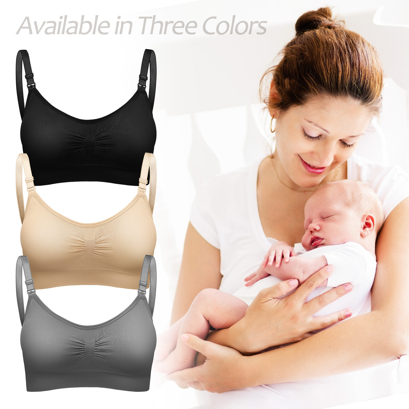 女性用授乳ブラジャー 3 個セット ポンピングコットン 授乳 - Nursing Bra Sleep のレビューと価格