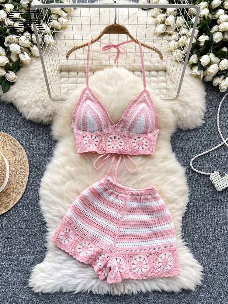 ビーチバケーションニット2点セット レディース クロップトッ - Cami Top Lace のレビューと価格