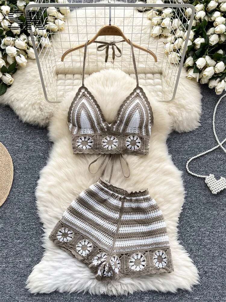 ビーチバケーションニット2点セット レディース クロップトッ - Cami Top Lace のレビューと価格