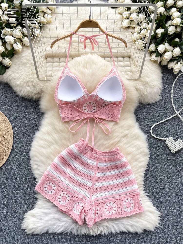 ビーチバケーションニット2点セット レディース クロップトッ - Cami Top Lace のレビューと価格