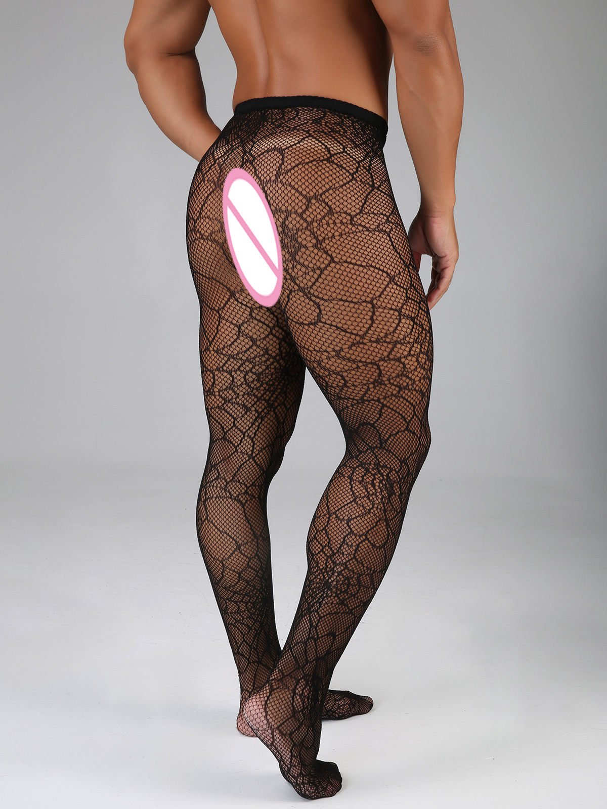 ロングフィッシュネットセクシーメンズ太もも丈ボディレーススト - Bodystocking Fishnet のレビューと価格