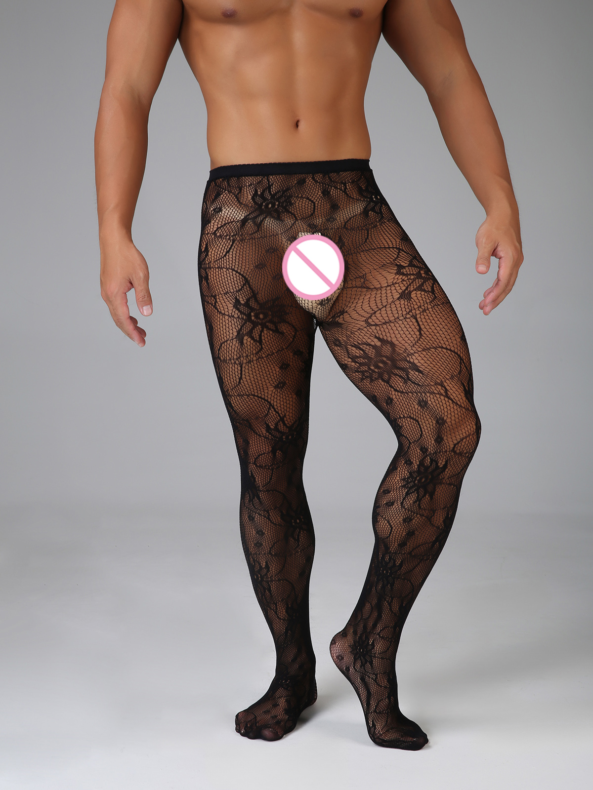 ロングフィッシュネットセクシーメンズ太もも丈ボディレーススト - Bodystocking Fishnet のレビューと価格