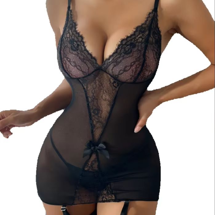 レースの下着セット、ストッキング付きホットガーターベルト、ボ - Garter Belt Set のレビューと価格