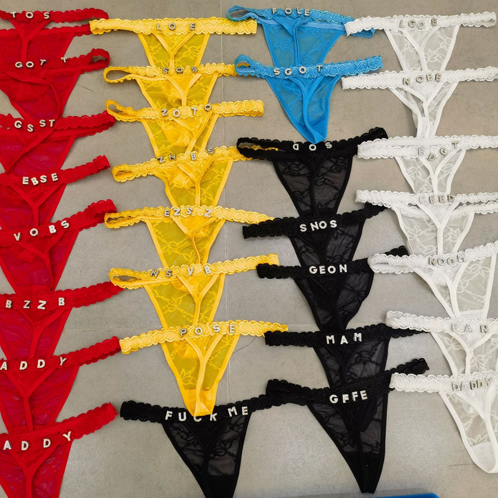 女性のためのクリスタル名のひも,セクシーなレースのビキニ,ひ - Thong Bikini Women のレビューと価格