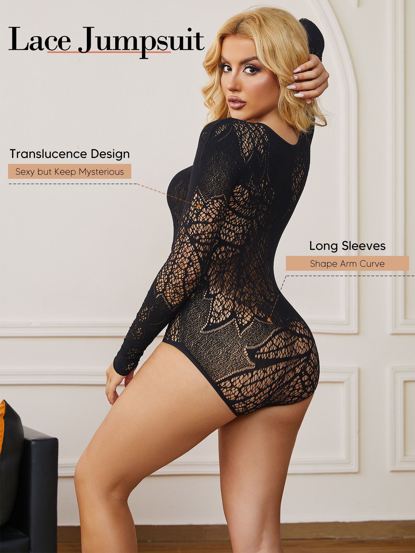 女性用セクシーランジェリー シースルーレースボディスーツ ラ - Lace Teddy Lingerie のレビューと価格