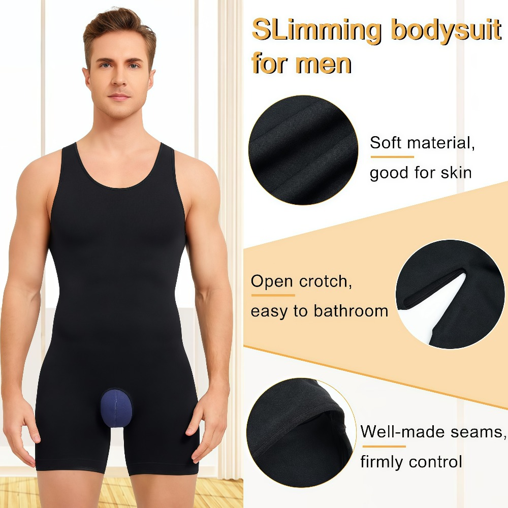 1 個メンズシームレス圧縮ボディスーツ、ノースリーブ全身シェ - Shapewear Bodysuit Firm のレビューと価格