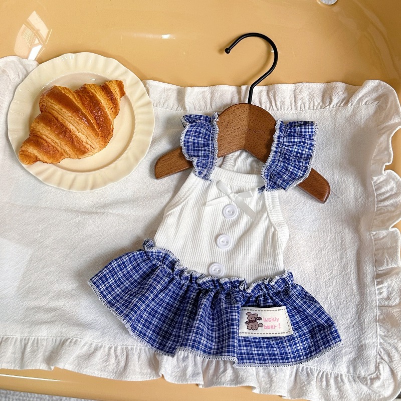 ペットドレス サマーベスト チェック柄レースインスカート 猫 - Lace Teddy Lingerie のレビューと価格