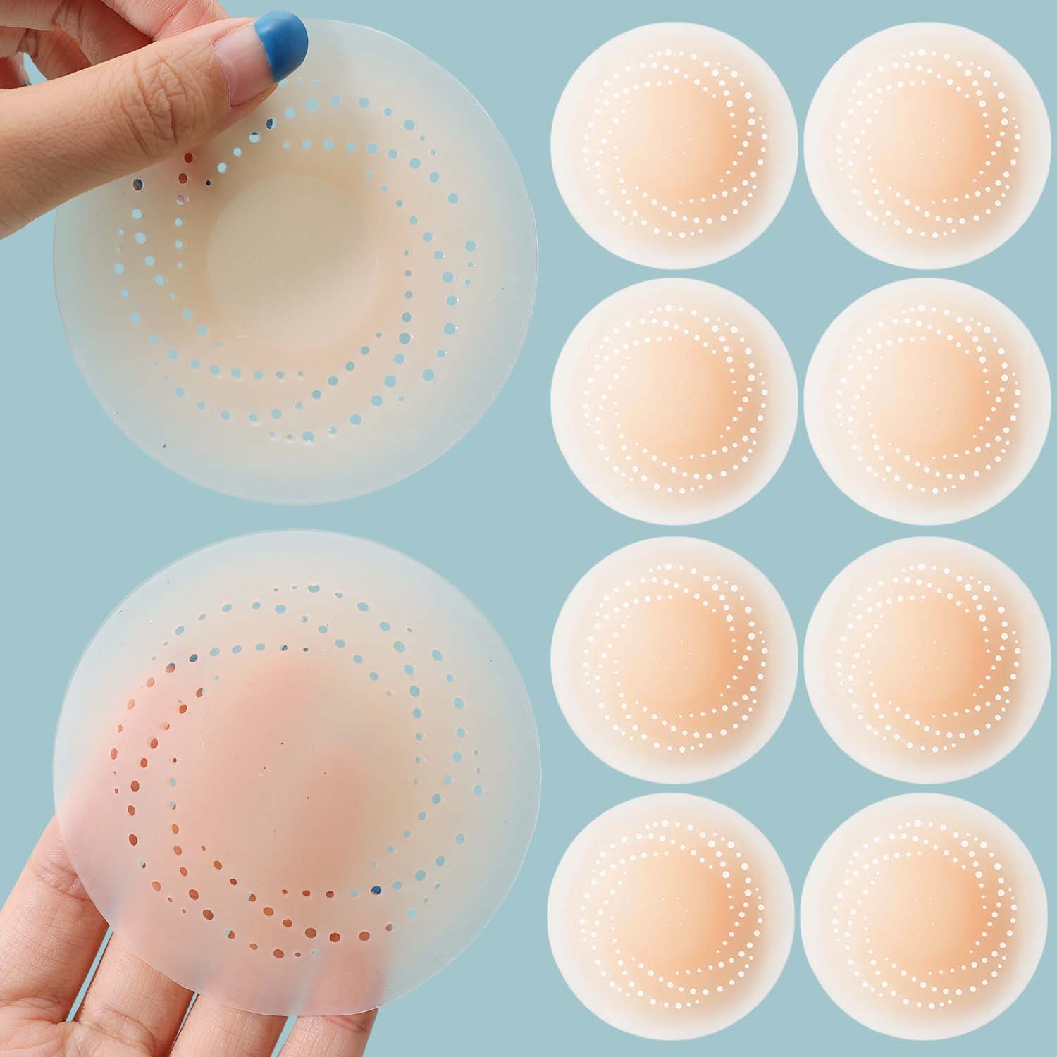 2-10 個目に見えない自己粘着胸パッド再利用可能な通気性の - Silicone Bra Adhesive のレビューと価格