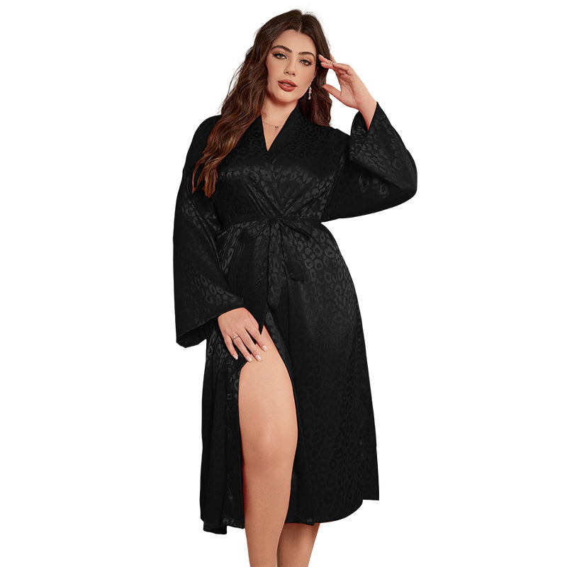 プラスサイズのローブパジャマ女性寝間着ナイトガウンセクシーな - Robe Silk Women のレビューと価格