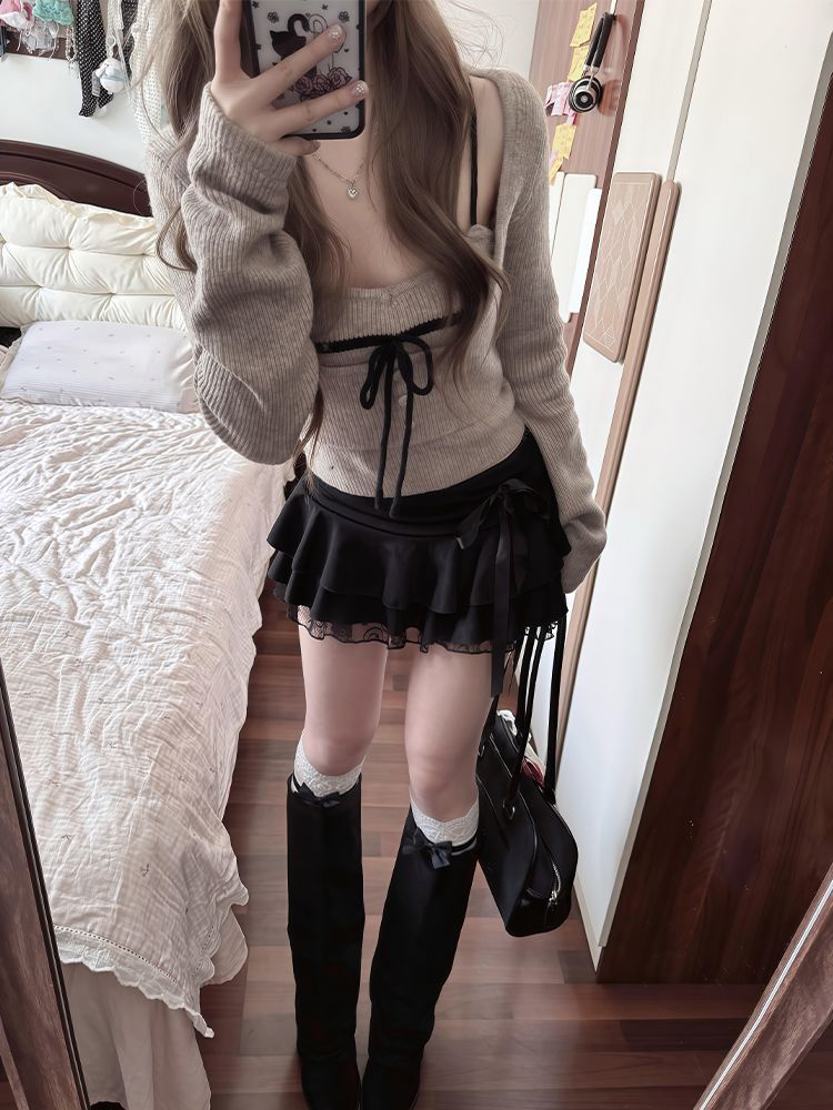 日本のヴィンテージ風コケット3点セット レディース キャミソ - Cami Top Lace のレビューと価格