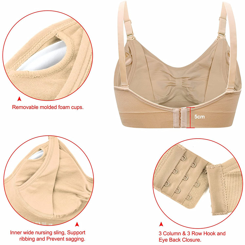 レディースマタニティ授乳ブラジャー母親のシームレスなクリップ - Nursing Bra Sleep のレビューと価格