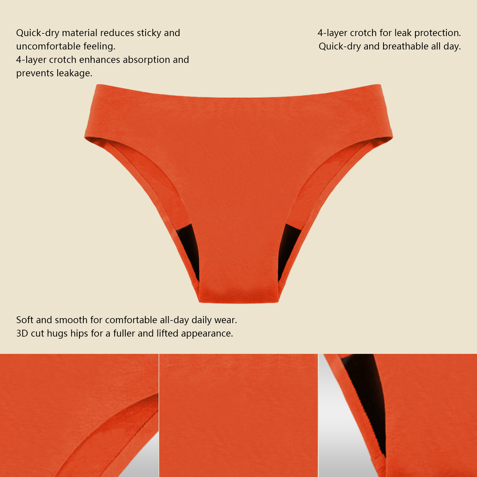 ゼリルナ シームレス生理用ショーツ ソフトで滑らか 肌に優し - Seamless Underwear Women のレビューと価格